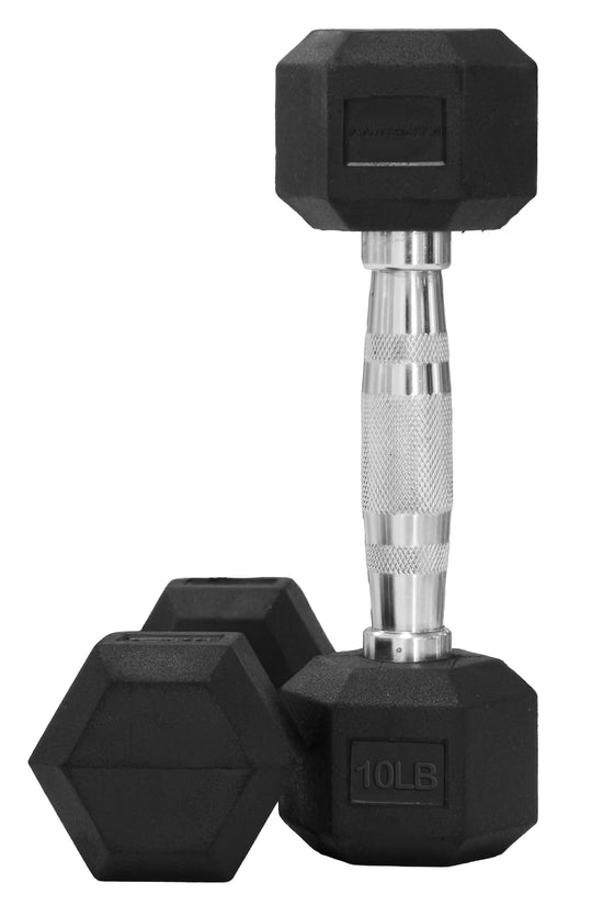 Hex rubber coated dumbbell Pair