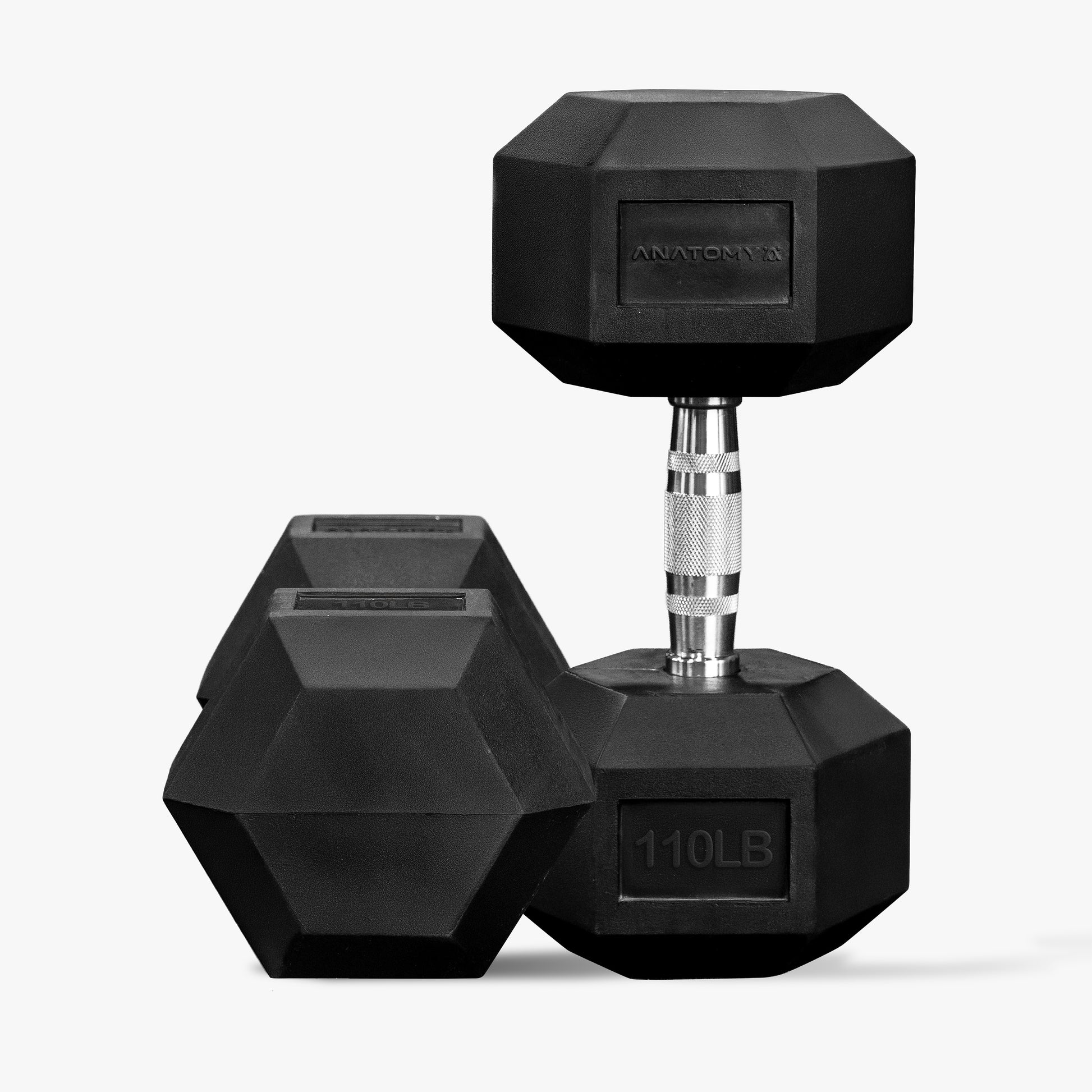 Hex rubber coated dumbbell Pair