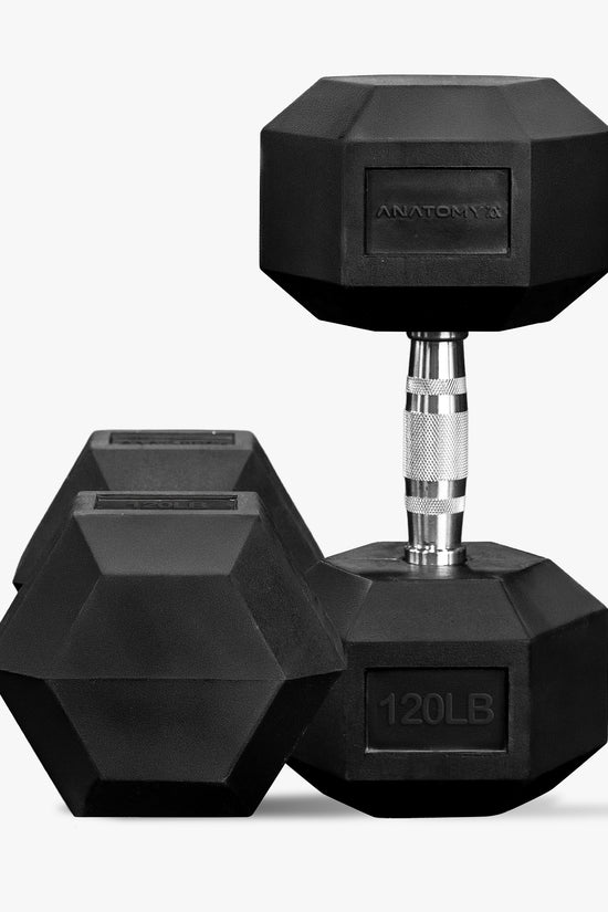 Hex rubber coated dumbbell Pair