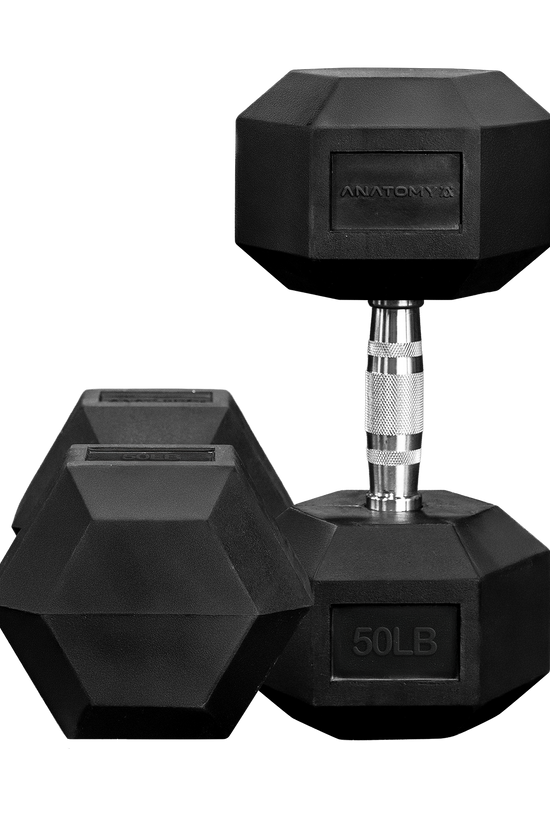 Hex rubber coated dumbbell Pair