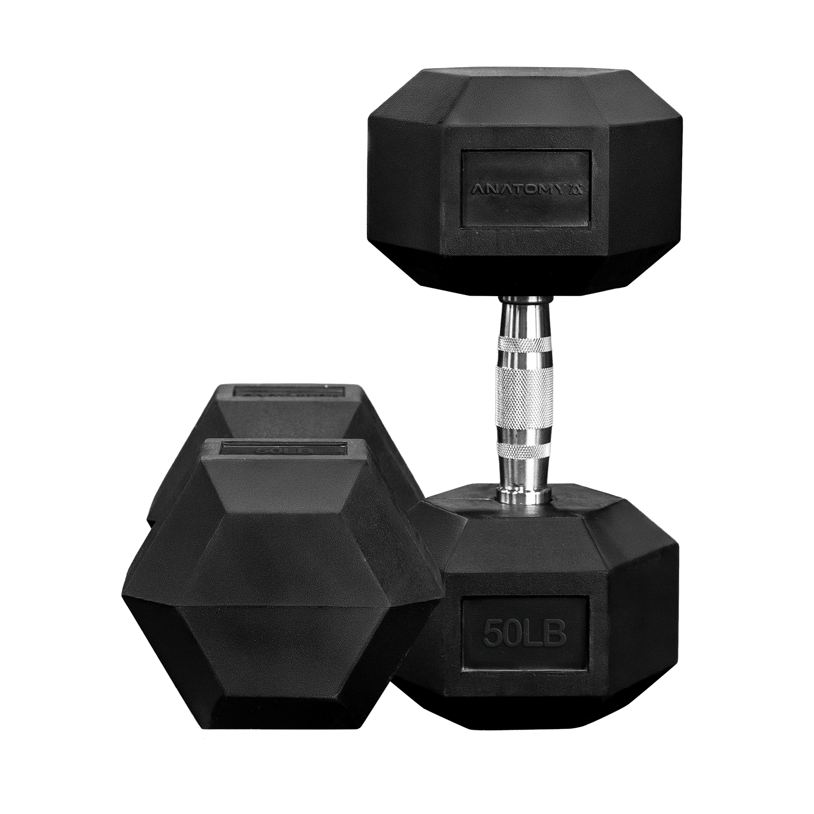 Hex rubber coated dumbbell Pair