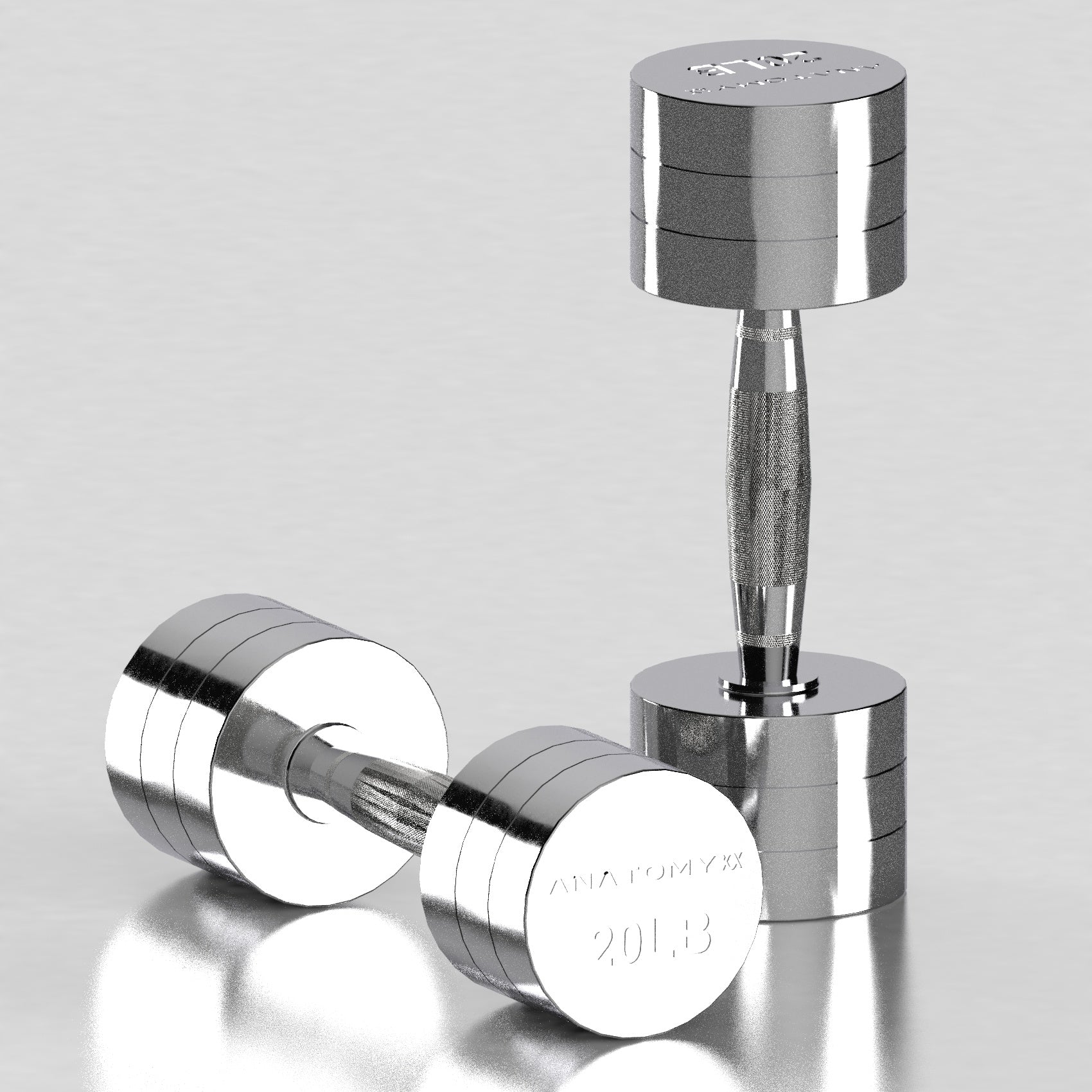 Chrome Round Dumbbell 2LB - 20LB Set