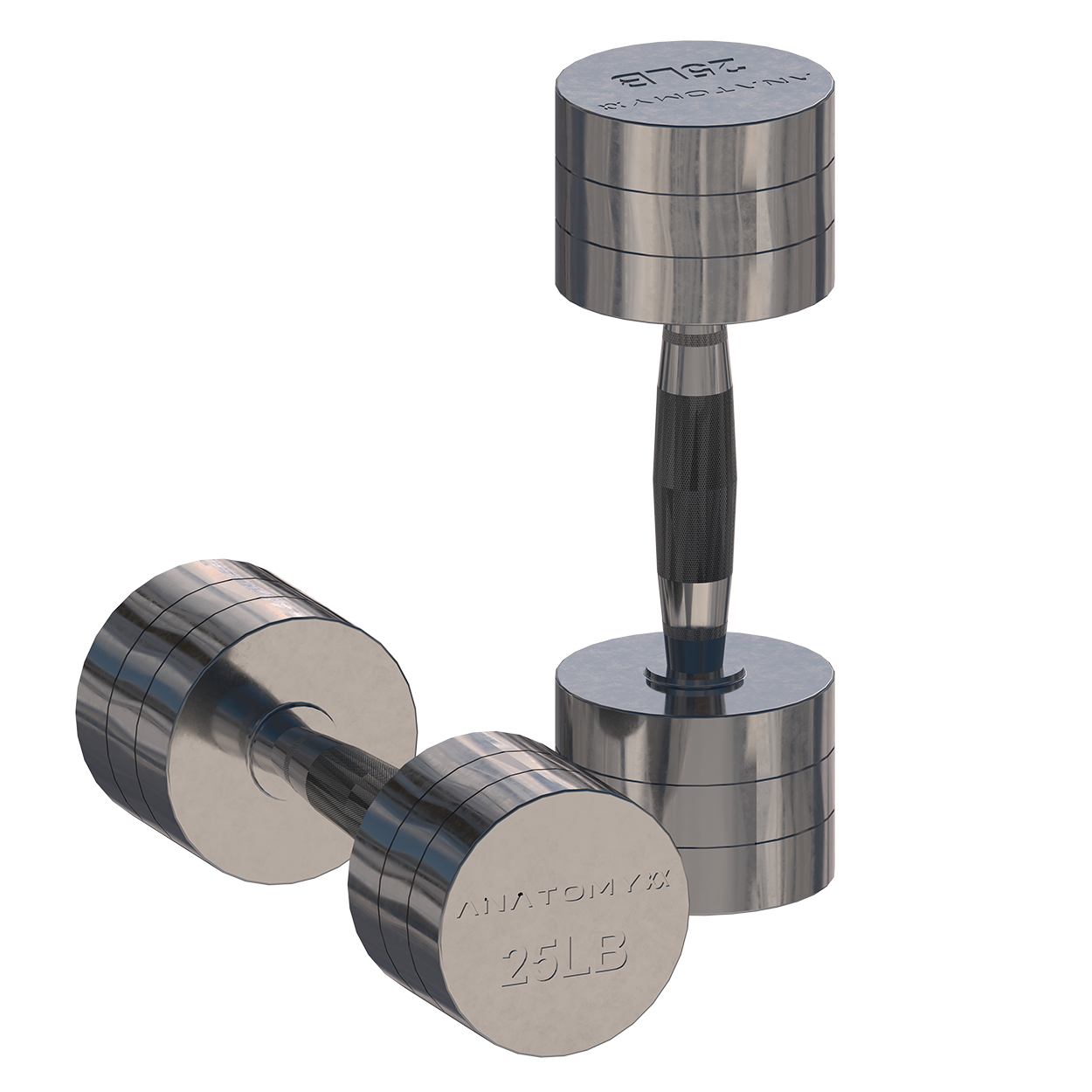 Chrome Round Dumbbell 2lb - 25lb Set