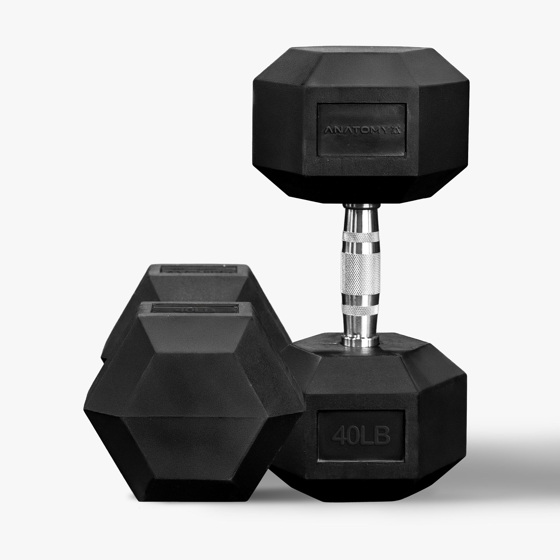 Hex rubber coated dumbbell Pair