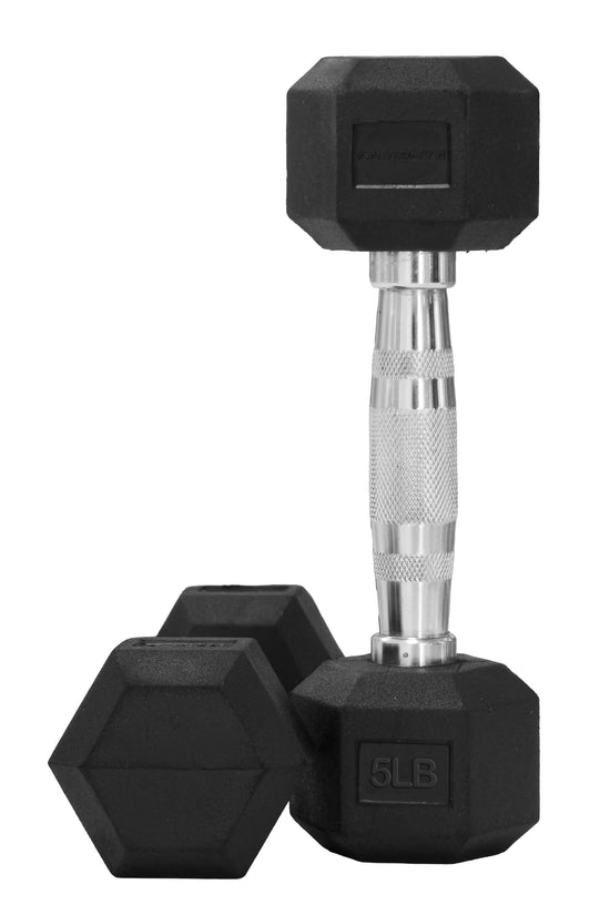 Hex rubber coated dumbbell Pair