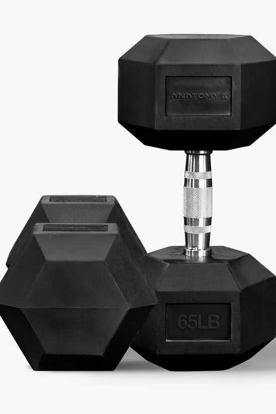 Hex rubber coated dumbbell Pair