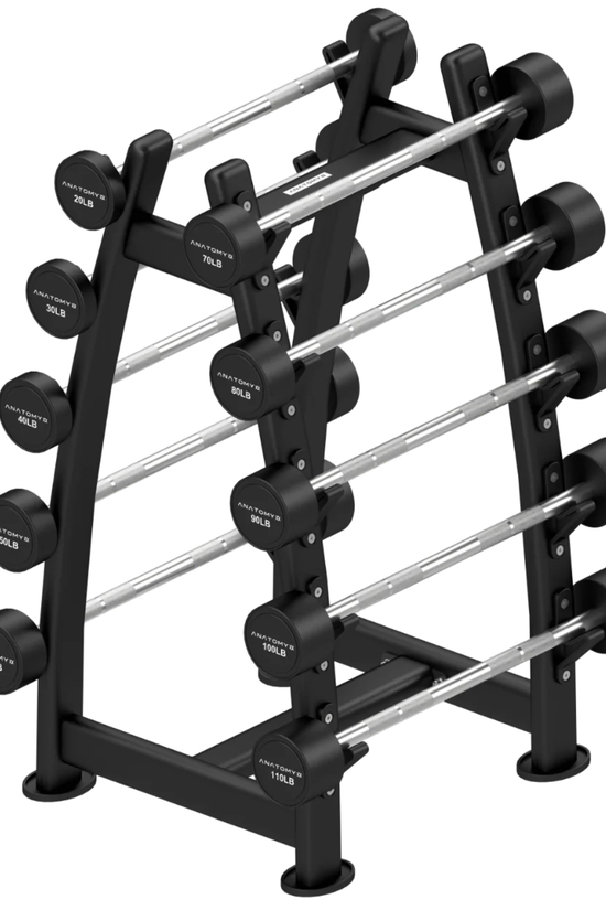 Fixed Straight Barbell Set with Rack 20LB - 110LB