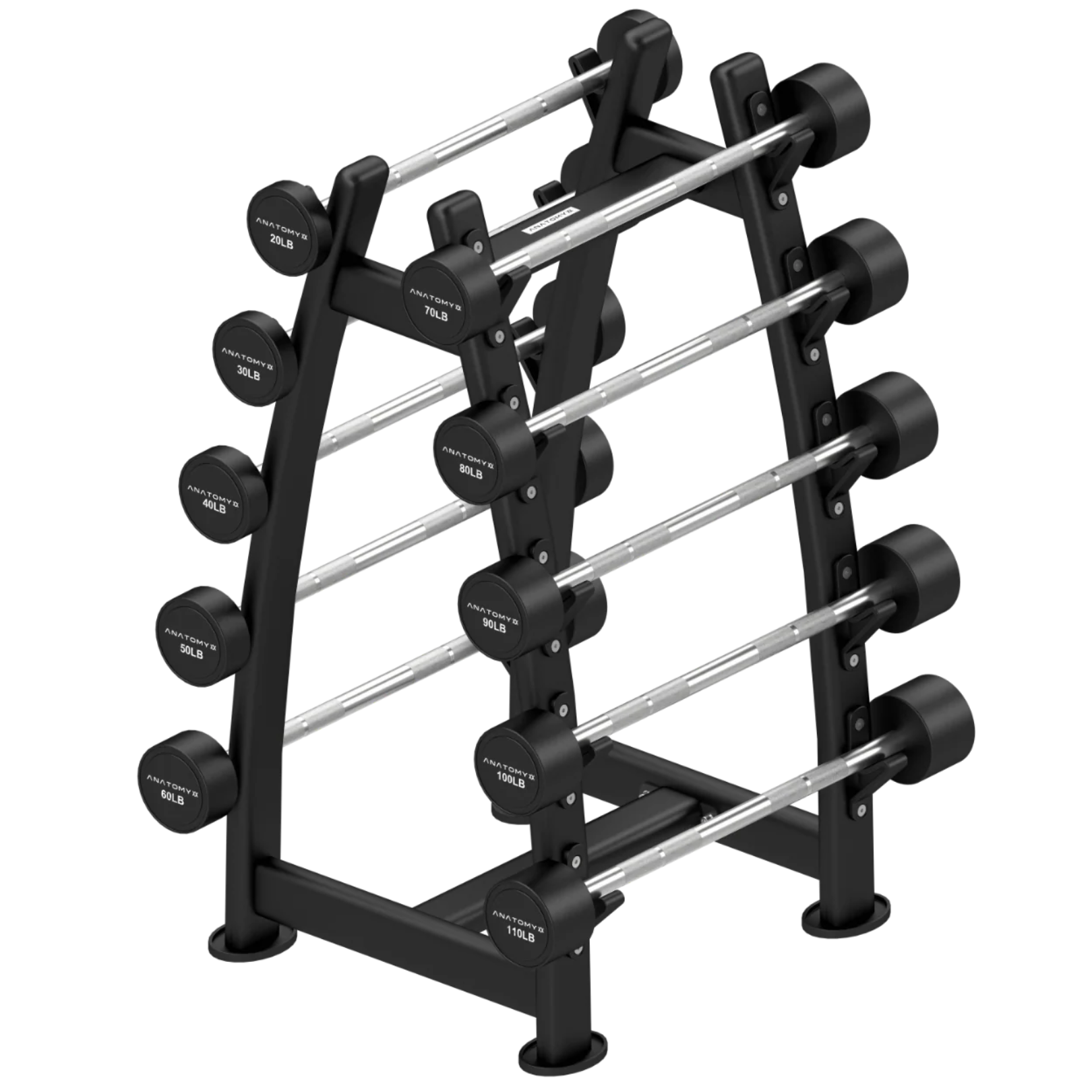 Fixed Straight Barbell Set with Rack 20LB - 110LB