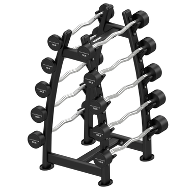 Fixed Curl Barbell Set with Rack 20LB - 110LB