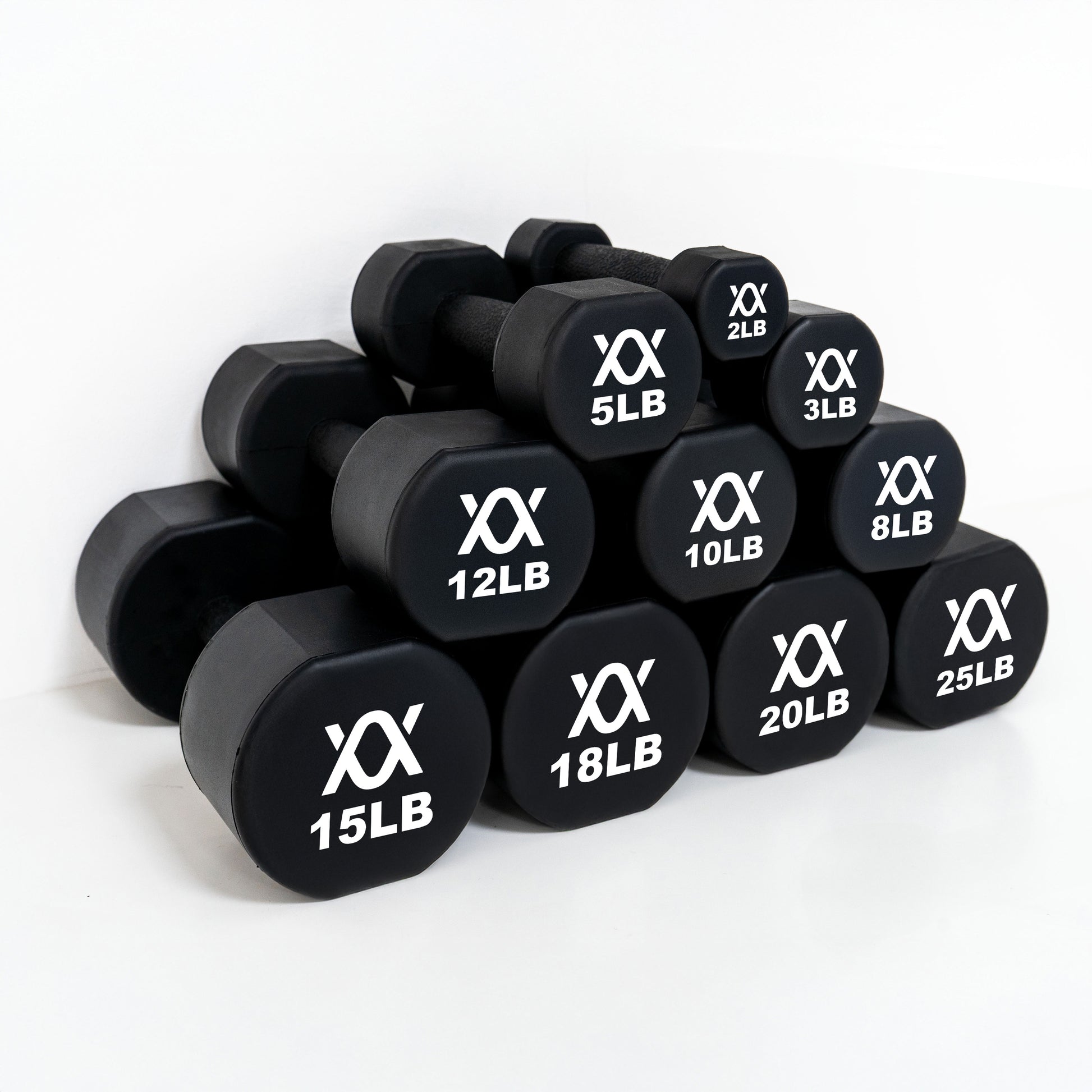 TPU coated Dumbbells 2lb - 25lb Set