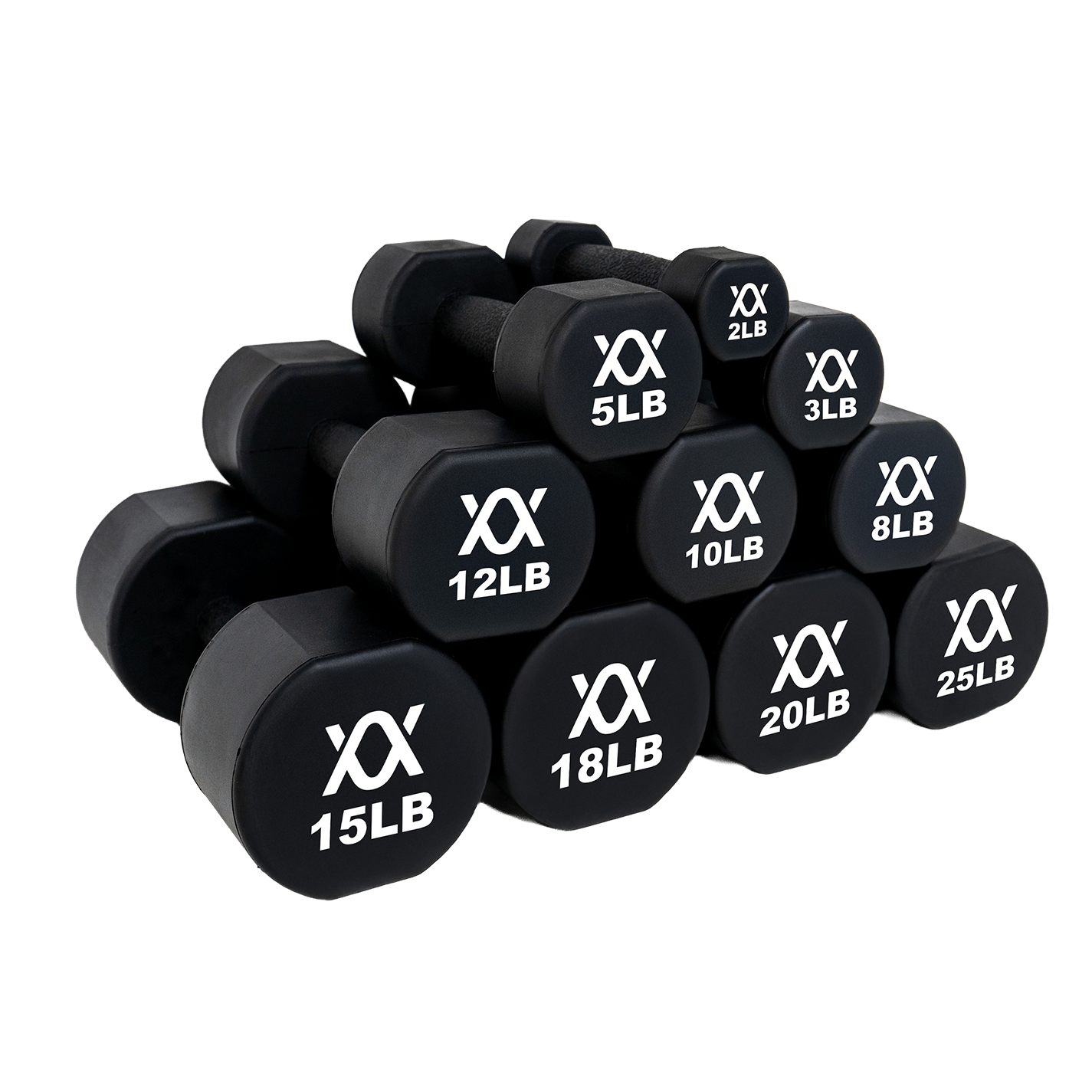 TPU coated Dumbbells 2lb - 25lb Set