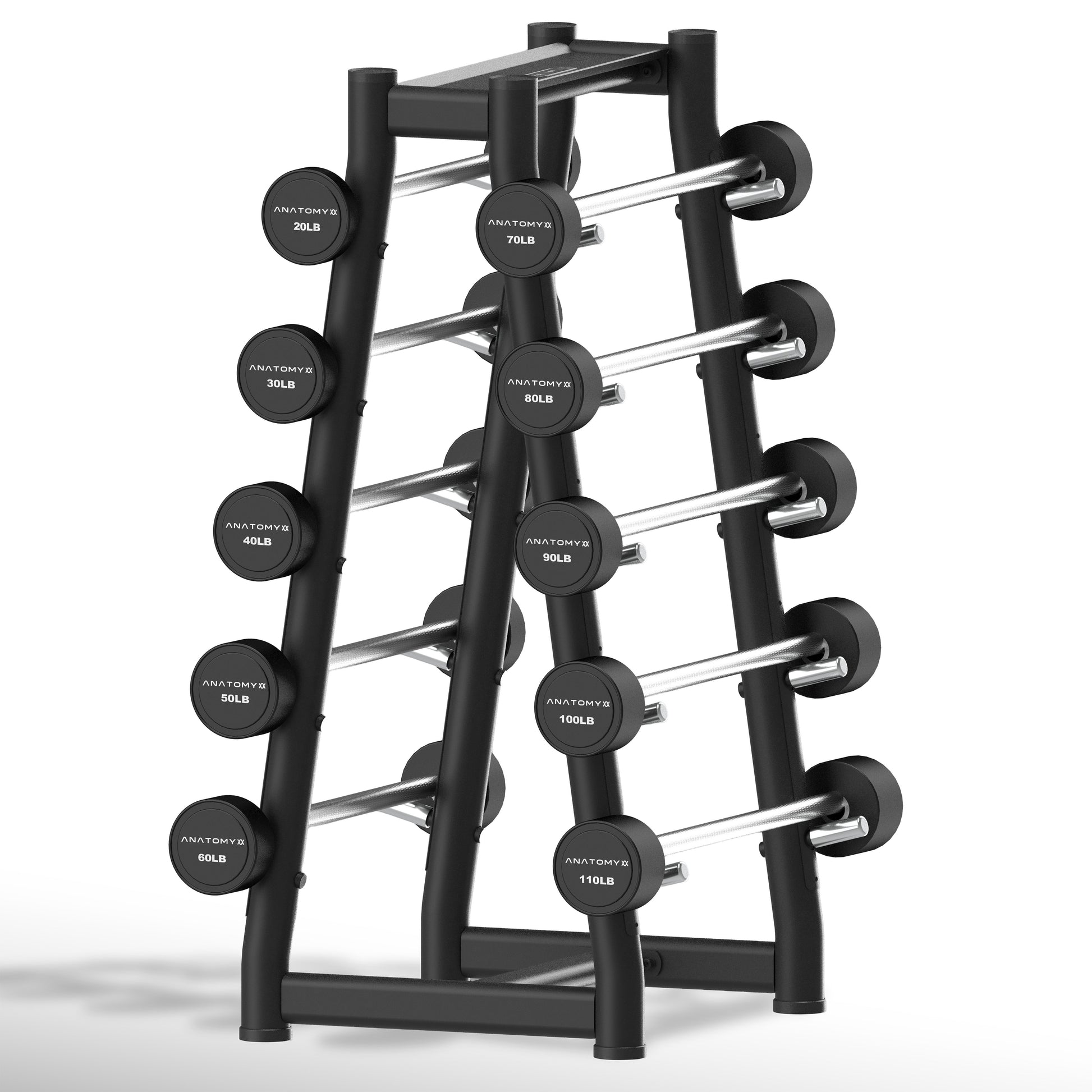 Fixed Straight Barbell Set with Rack 20LB - 110LB