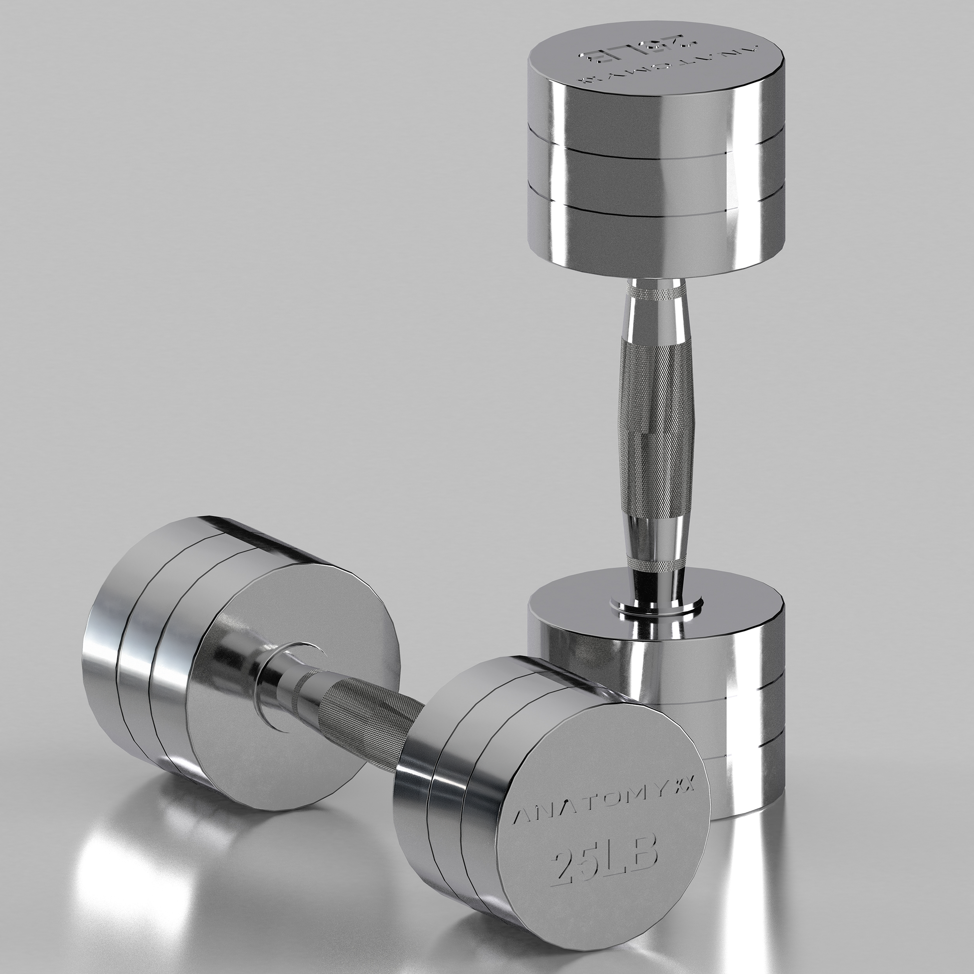 Chrome Round Dumbbell 2lb - 25lb Set