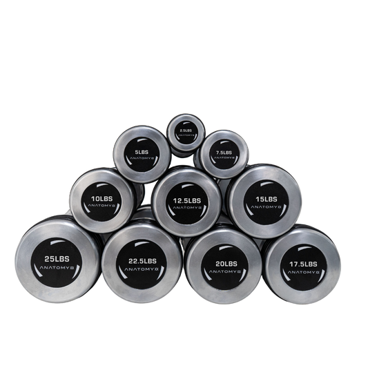 Anatomy Chrome Round Dumbbell 2.5lbs - 25lbs Set