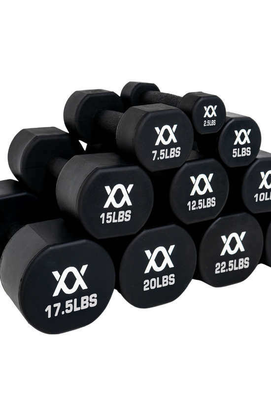 TPU coated Dumbbells 2.5lbs - 25lbs Set