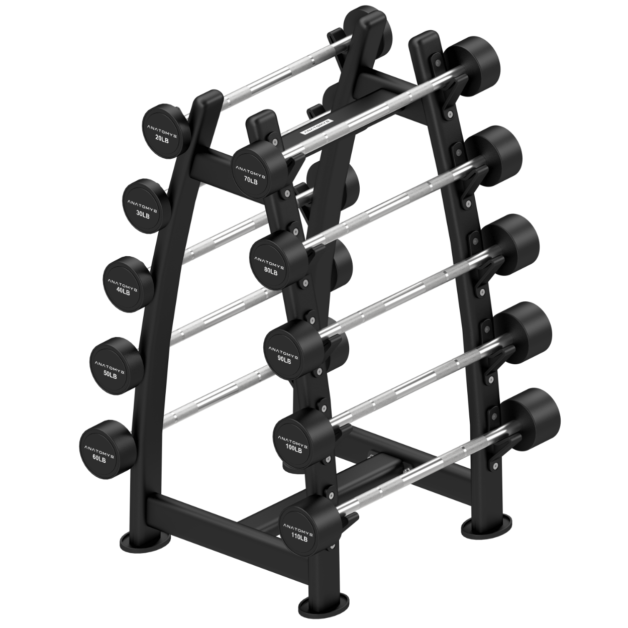 Barbell Rectangular Fixed Straight Barbell Set with Rack 20LB - 110LB – Anatomy Fitness Co